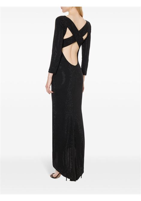 Black crystal-embellished maxi dress Philosophy di Lorenzo Serafini - women PHILOSOPHY DI LORENZO SERAFINI | 045657250555